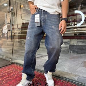 شلوار جین نیم بگ - رنگ سرمه ای